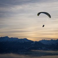 parapente vol soleil coucher